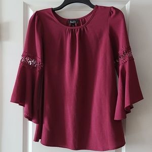 Ally B girls Burgundy top size large 14